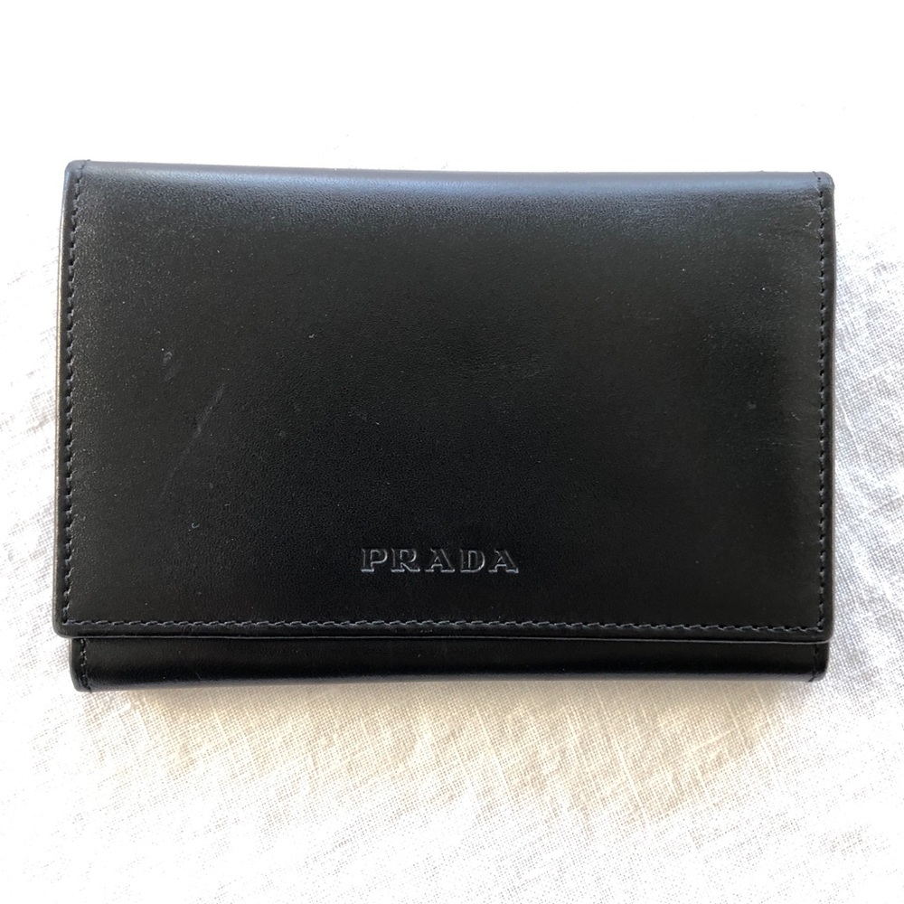 Never Used Prada Card Wallet in Black Leather